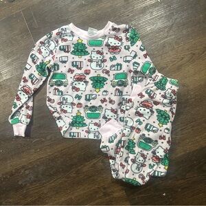 Hello Kitty Festive Pajama Set - Pink and Green
